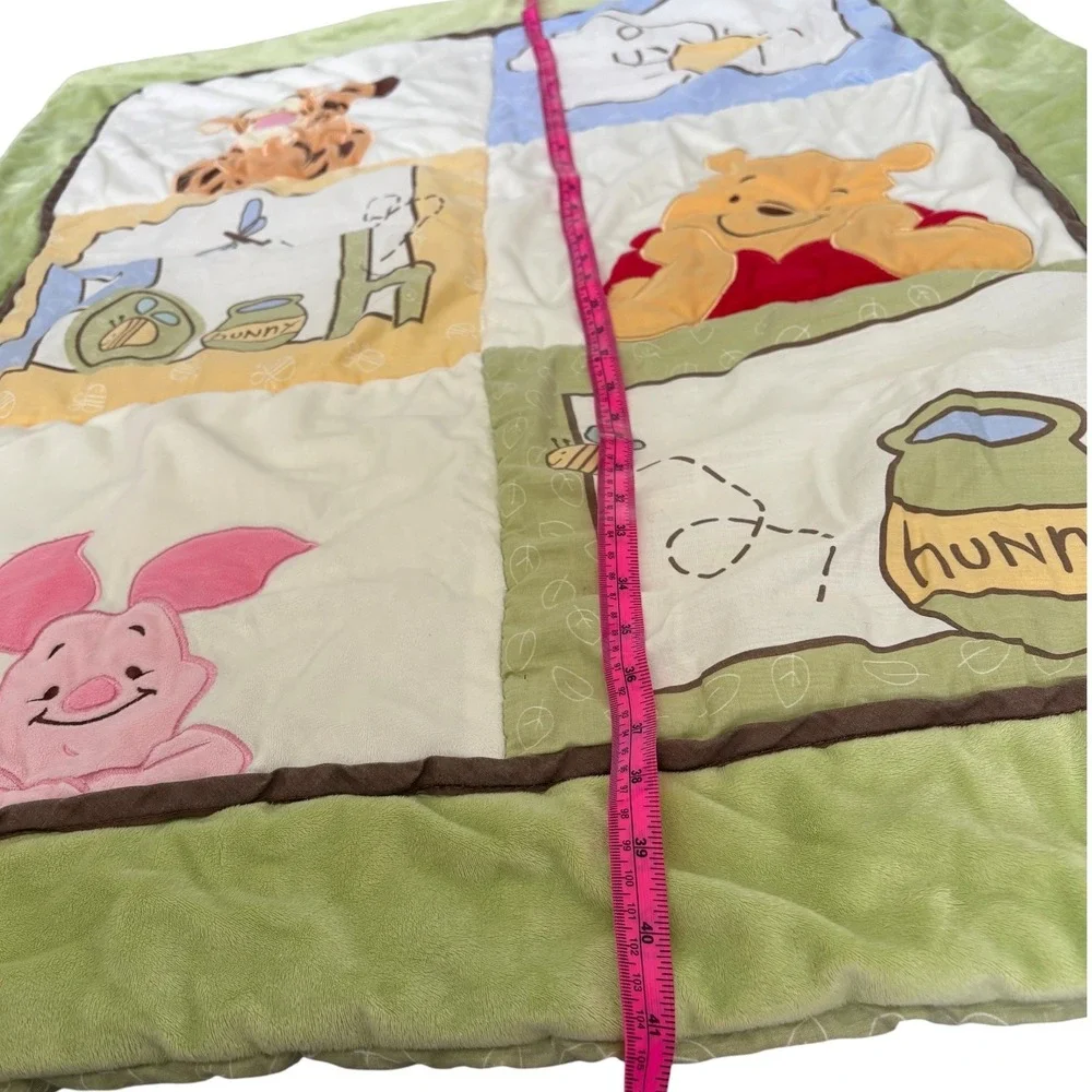 Disney Winnie the Pooh Tigger Piglet Baby Nursery Quilt Blanket Sage Green 41x32